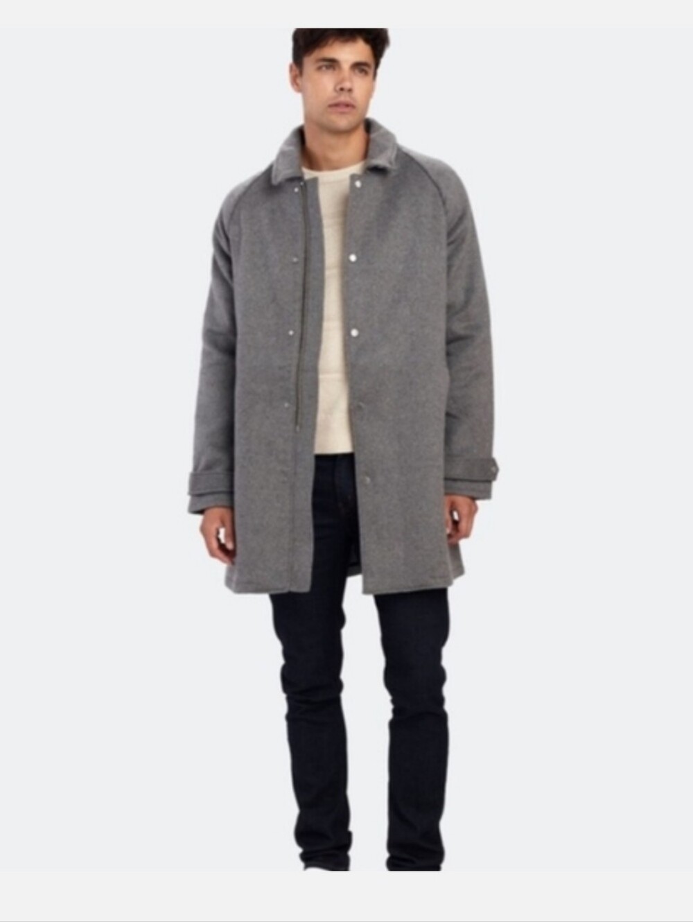 BLDWN Men's Brandet Wool Coat Gray Size XL